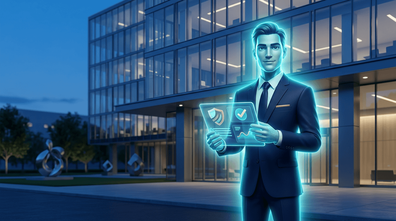 Brand identity transforming into an autonomous AI agent ready for commerce interactions